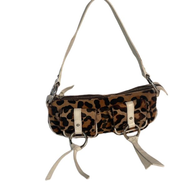 Vintage Brown Pony Hair Leopard Print Shoulder Bag