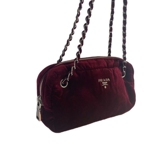 Prada Red Velvet Handbag