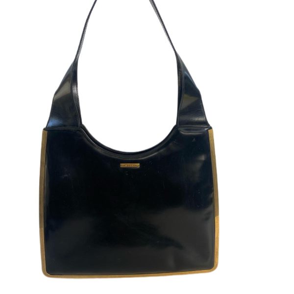 Gucci Black Pony Hair Shoulder Bag Golden