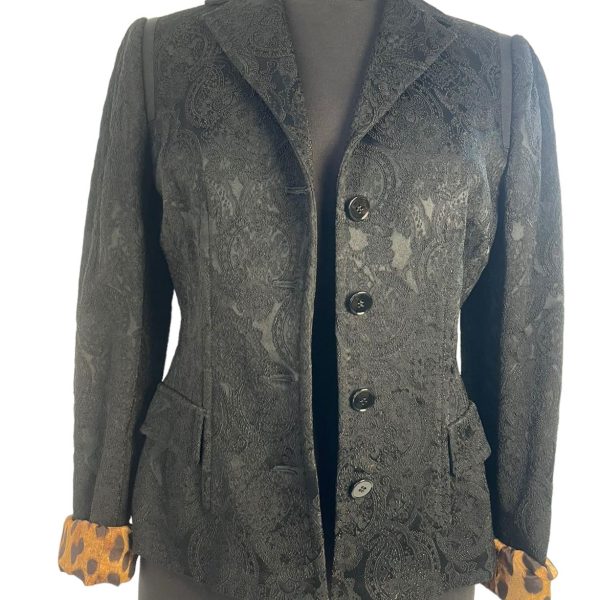 paisley jacquard single-breasted blazer