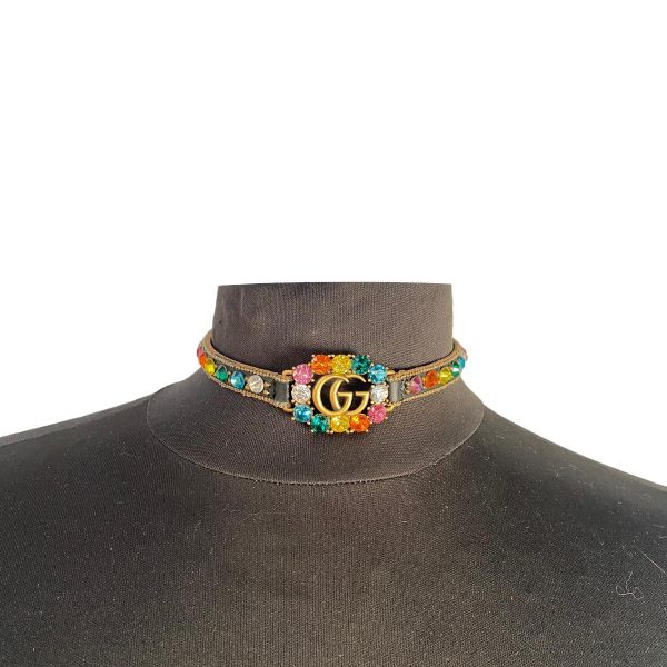 GUCCI multicolor GG choker and bracelet