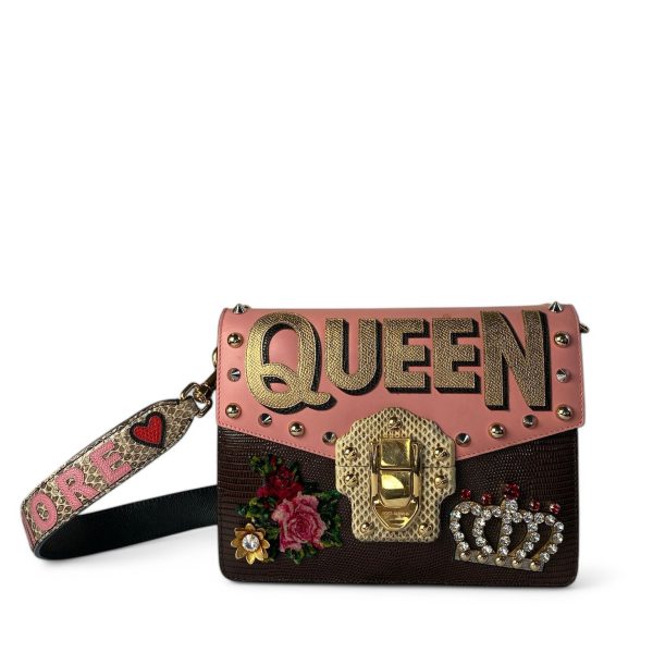 DOLCE & GABBANA Lucia Queen Embellished Shoulder Bag