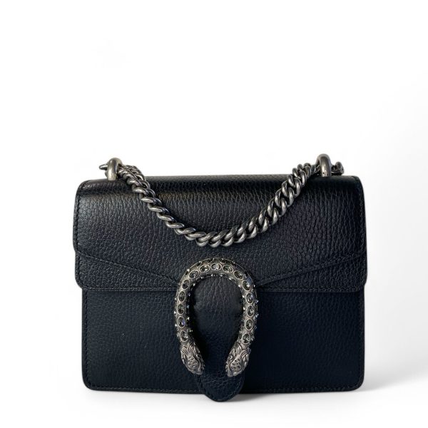 Gucci Calfskin Super Mini Dionysus Shoulder Bag Black