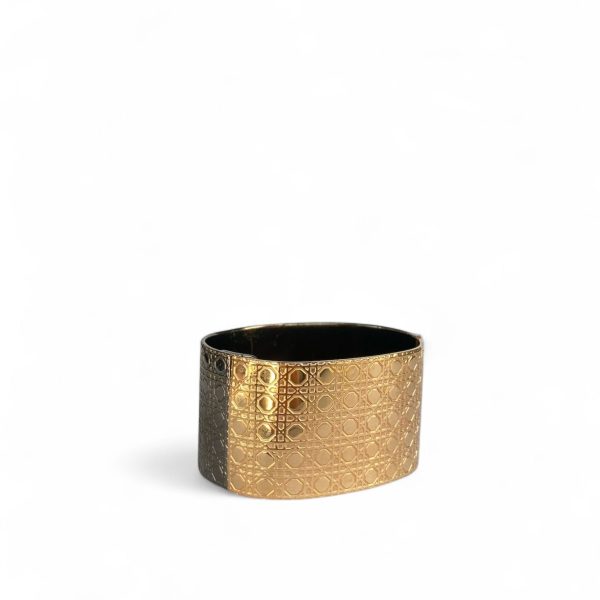 Christian Dior Two Tone Metal Cuff Bracelet