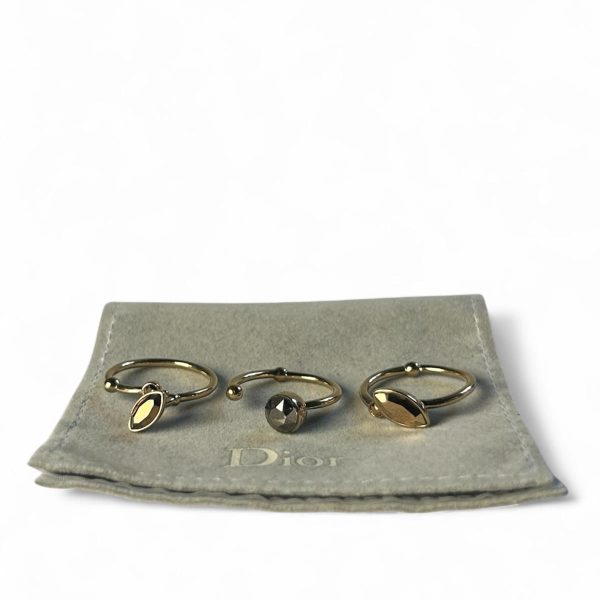 VINTAGE Christian Dior tree stacking rings set