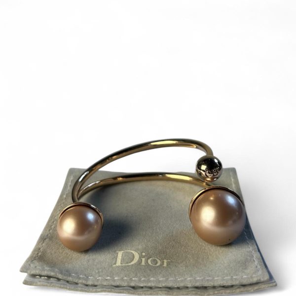 UltraDior faux purple pearl gold tone cuff