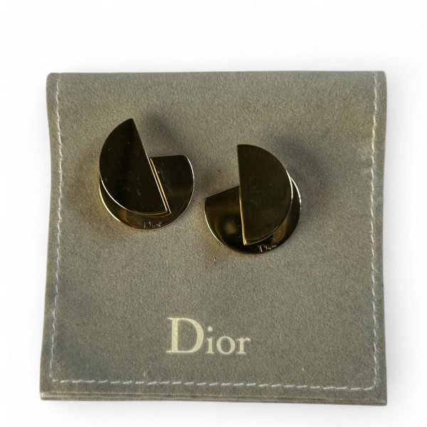 Christian Dior Half Moon Stud Earrings