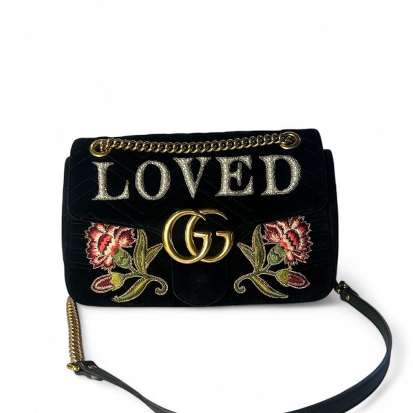 GG Marmont Flap velvet handbag