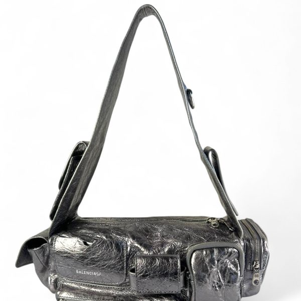 BALENCIAGA Superbusy Sling Xs metallic-leather shoulder bag