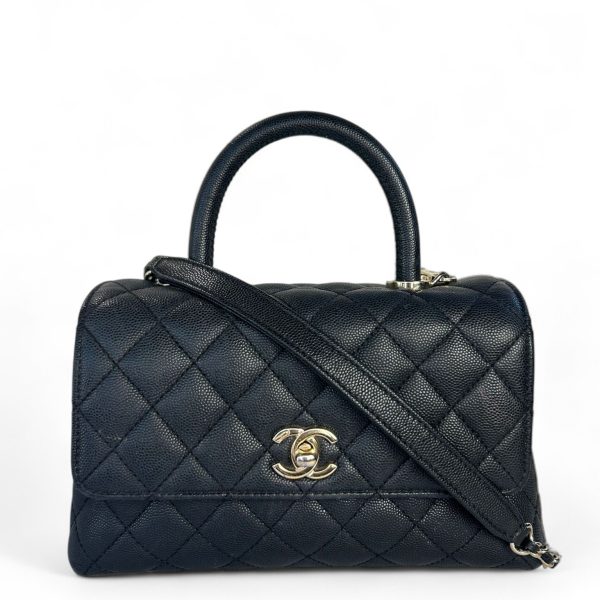 CHANEL MINI COCO black caviar leather