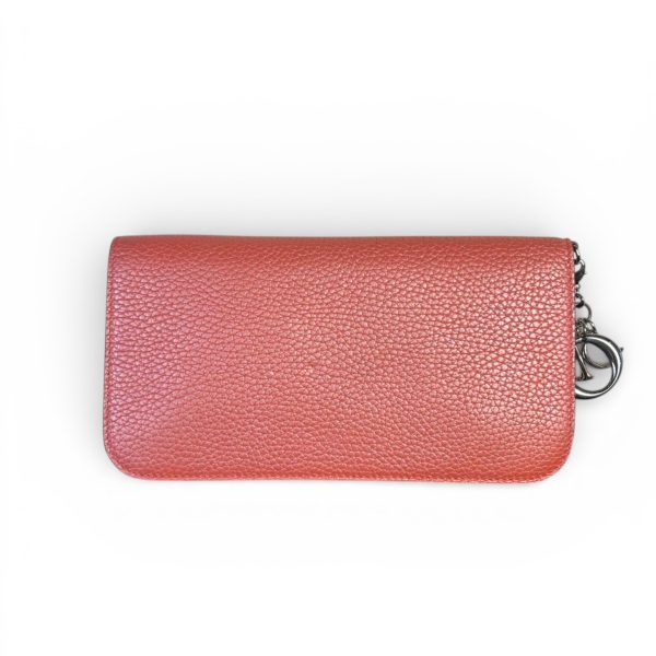 Christian Dior Leather Long Wallet Pink