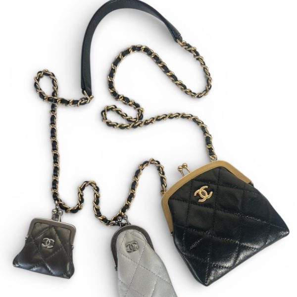 Chanel Leather 3 in 1 Shoulder Bag Crossbody Bag Mini